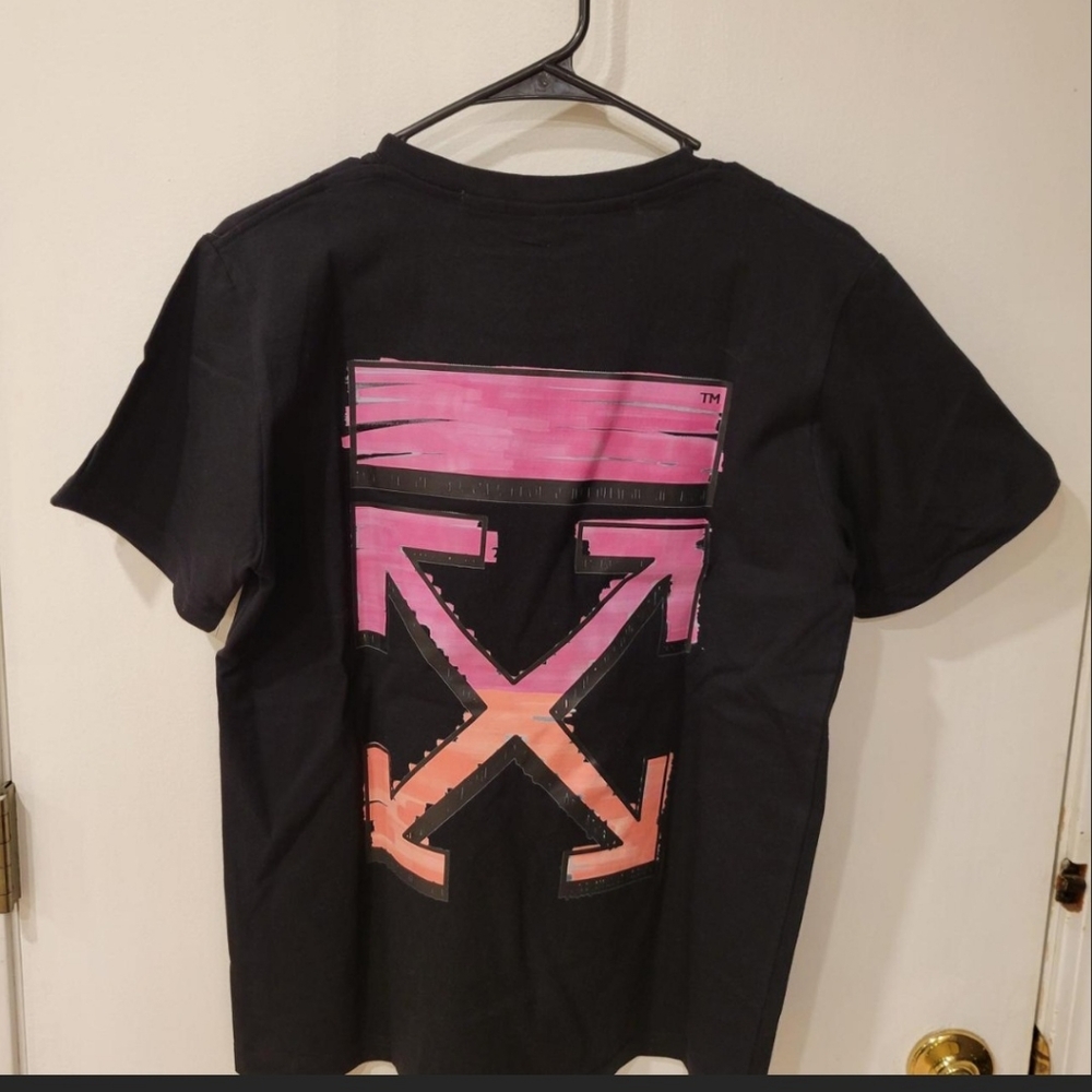 Black T-Shirt with Pink Graphic